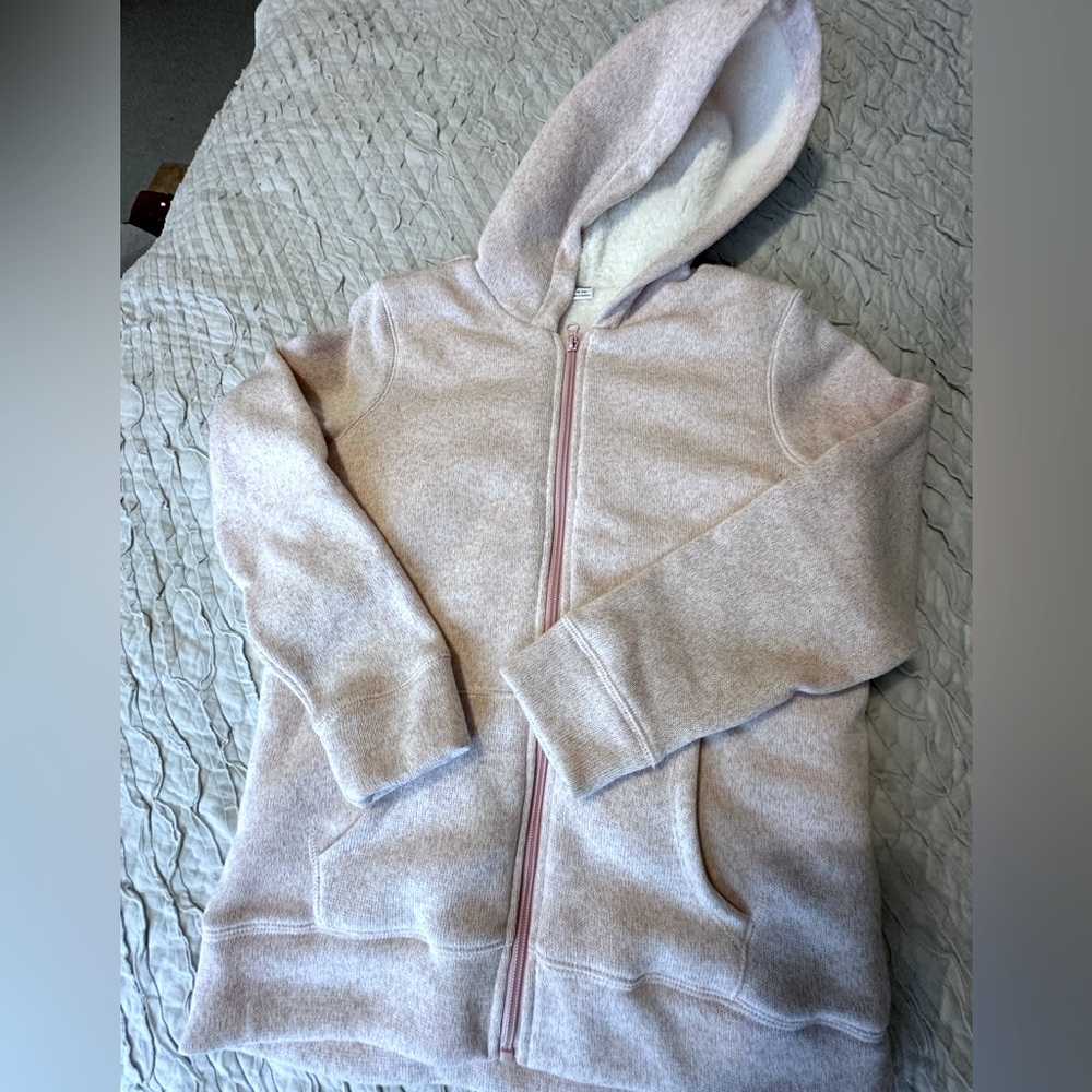 Sherpa lined GAP zip up hoodie in soft pink